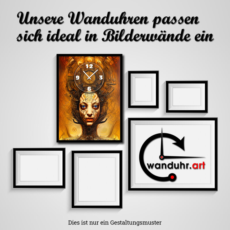 Wanduhren von 123ART - Kombination aus Echtholzrahmen und Kunst