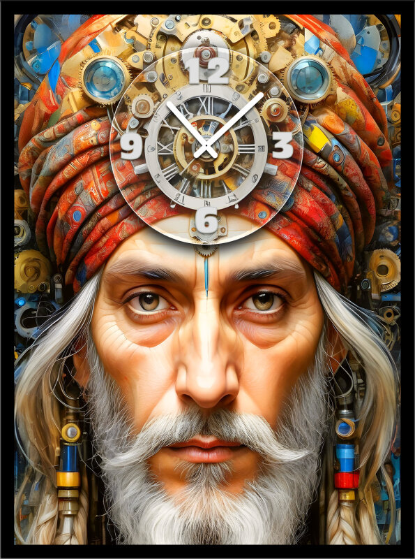 Designer Wanduhr aus Echtholzrahmen mit Plexiglas Abdeckung - 123ART