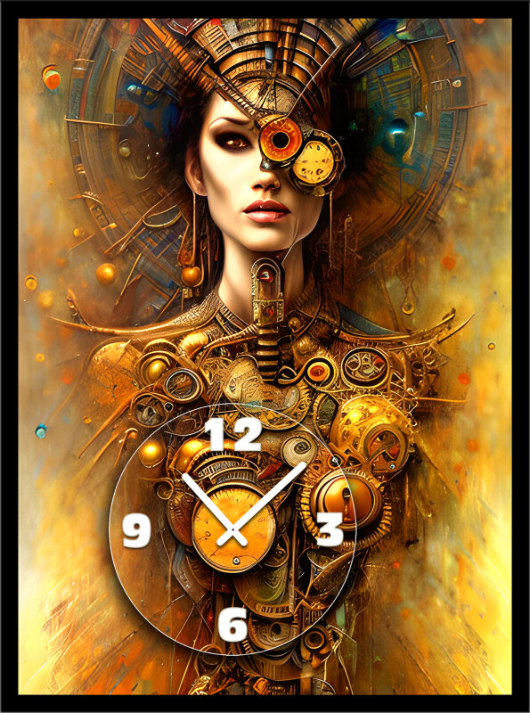 Wanduhr in Steampunk-Ästhetik 123ART