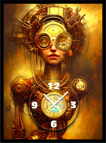 Wanduhr in Steampunk-Ästhetik 123ART