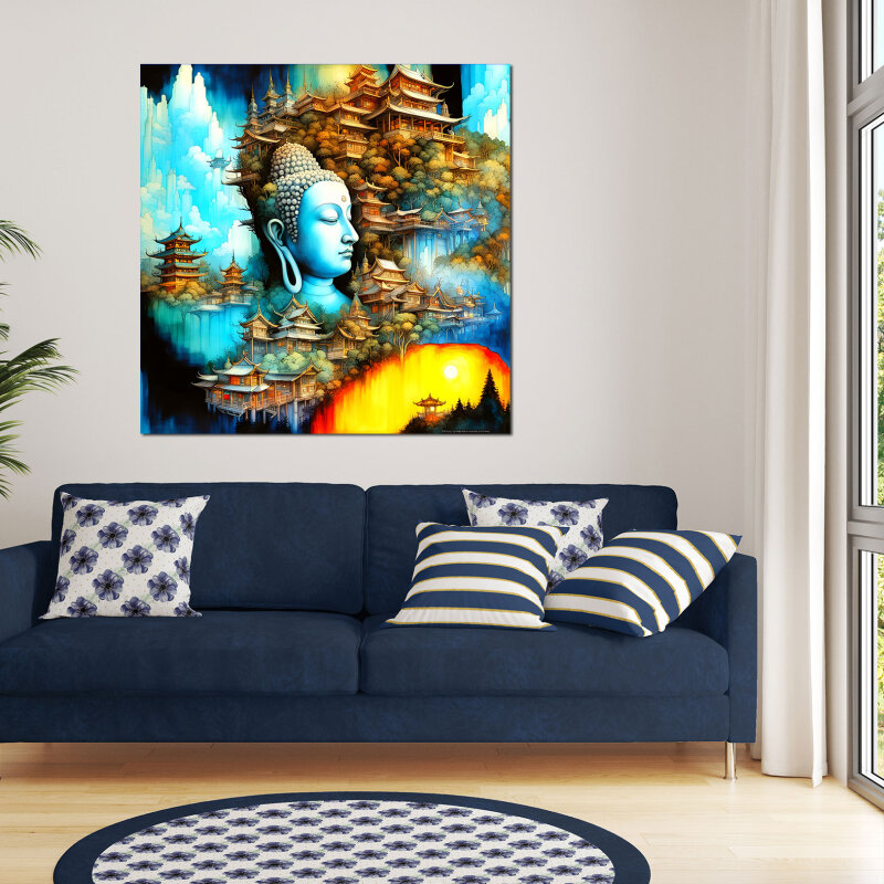 Buddha in Love - Geniale Wanddeko, die spricht: 123ART Wandbild-Kollektion