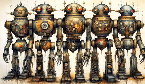 ROBO Team - Steampunk-Kunst Einzigartige Ästhetik...