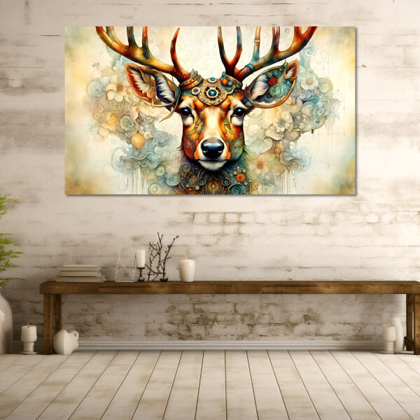 The Deer - Kunstvolle Wandgestaltun: Inspirierende...