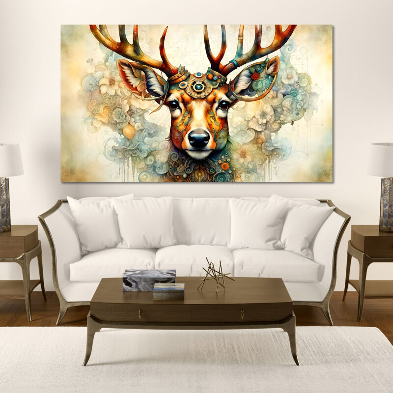 The Deer - Kunstvolle Wandgestaltun: Inspirierende Elemente für Ihr Zuhause