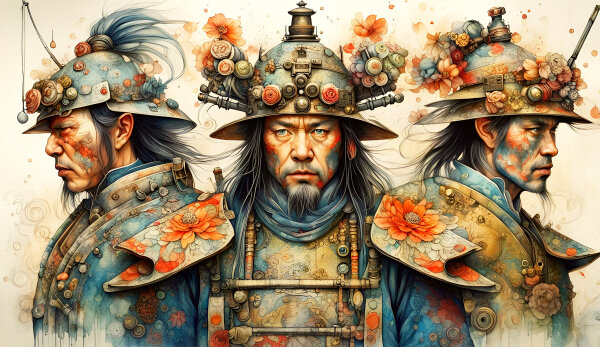 Samurai Power - Kunstvolle Wandgestaltung Inspirierende...