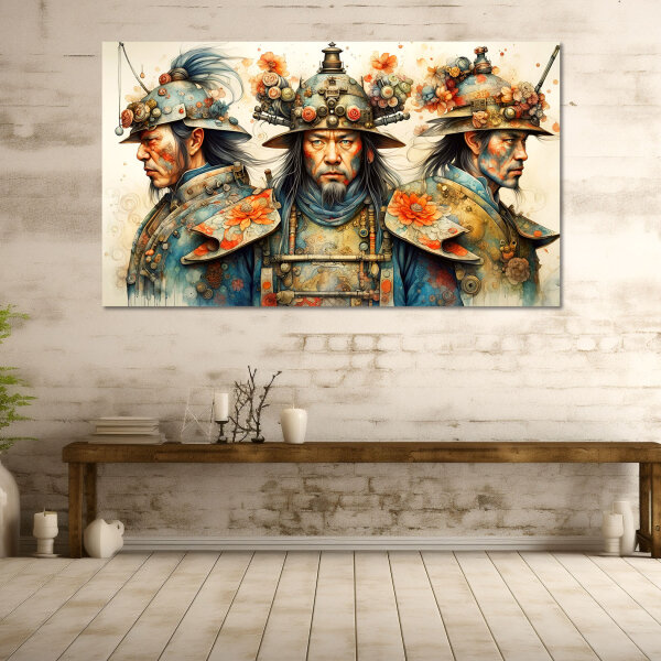 Samurai Power - Kunstvolle Wandgestaltung Inspirierende...