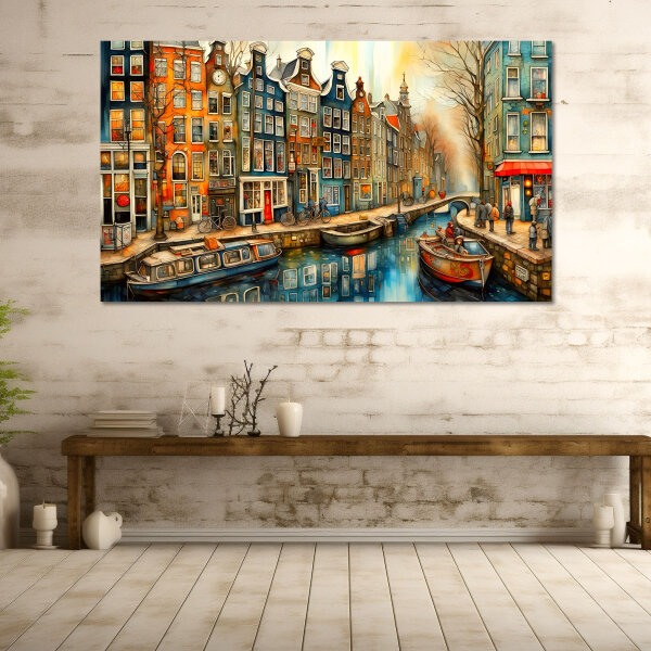 Amsterdam - Kunstvolle Wandbilder: Ein Blickfang mit...