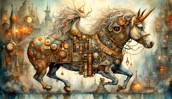 Steampunk Horse - Kunstvolle Wandbilder: Ein Blickfang...