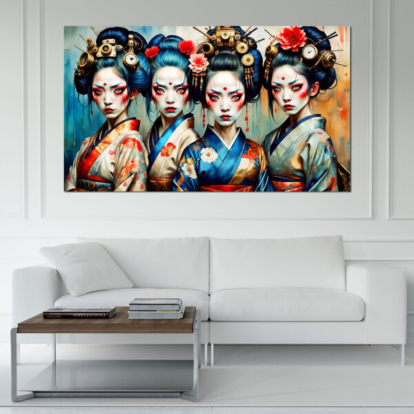 Geisha on a Line - Kunstvolle Wanddekorationen: Ein Hauch...