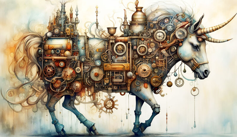 Steampunk Fury - Kreative Wandgestaltung: Positive Vibes für Ihr Zuhause