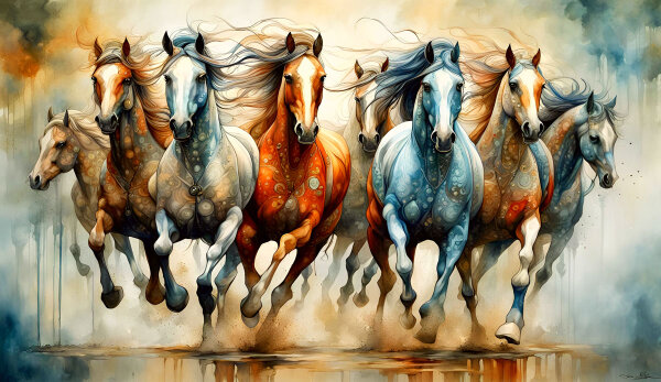 Running Horses - Geile Wandbilder: Unfassbare Kunst...