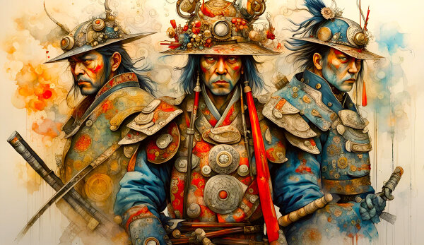 Samurai Power - Kunstvolle Wandbilder: Ausdrucksstarke...