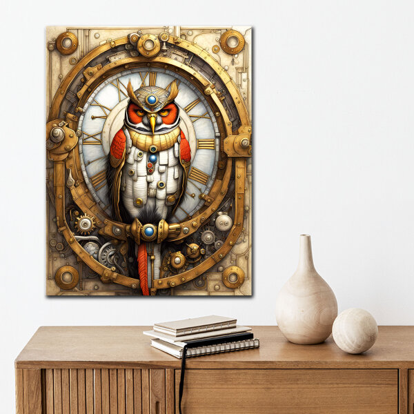 Steampunk Eule - Einzigartige Wanddeko von 123ART –...