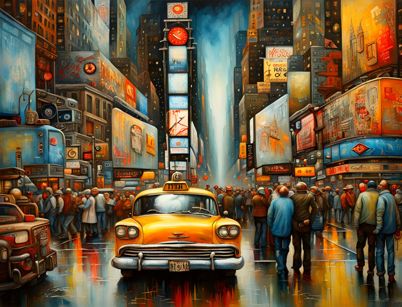 New York City Taxi Cabs - Einzigartige Designs: Kunstvolle Akzente für Ihre Wohnräume von 123ART