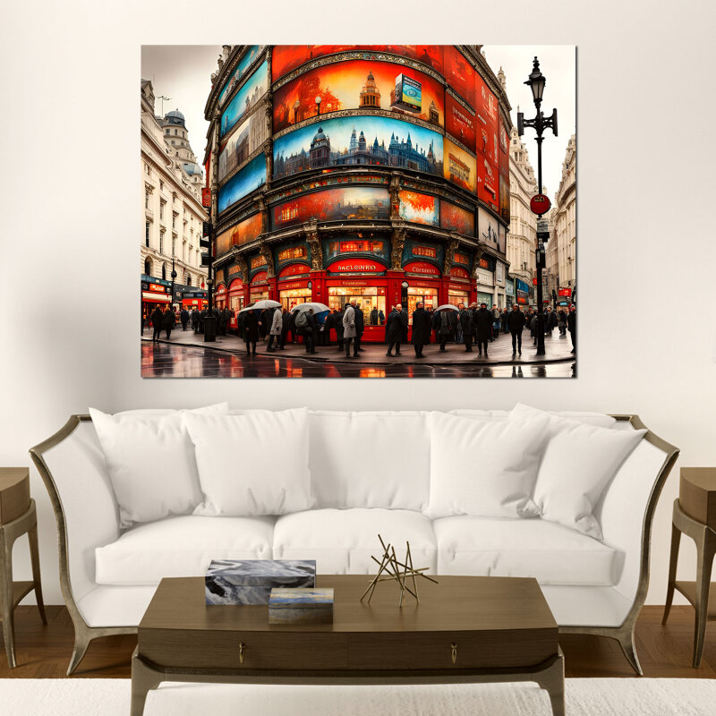 London Center - Kunstvolle Wandgestaltung: Ausdrucksstarke Elemente für Ihr Zuhause von 123ART 100cm x 140cm