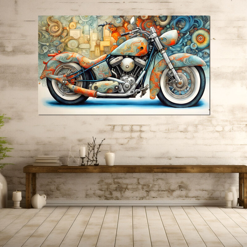 alte Steampunk Harley - Stilvolle Kunstwerke: Elegante Designs für ein harmonisches Ambiente von 123ART